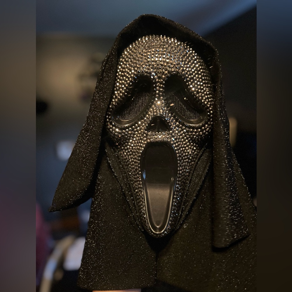 Ghost Face Rhinestone Mask - Picture 3 of 3